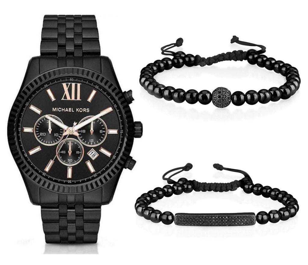 Michael Kors Lexington Chronograph Black Dial Black Steel Strap Watch For Men - MK8467 Buy Now By Michael Kors