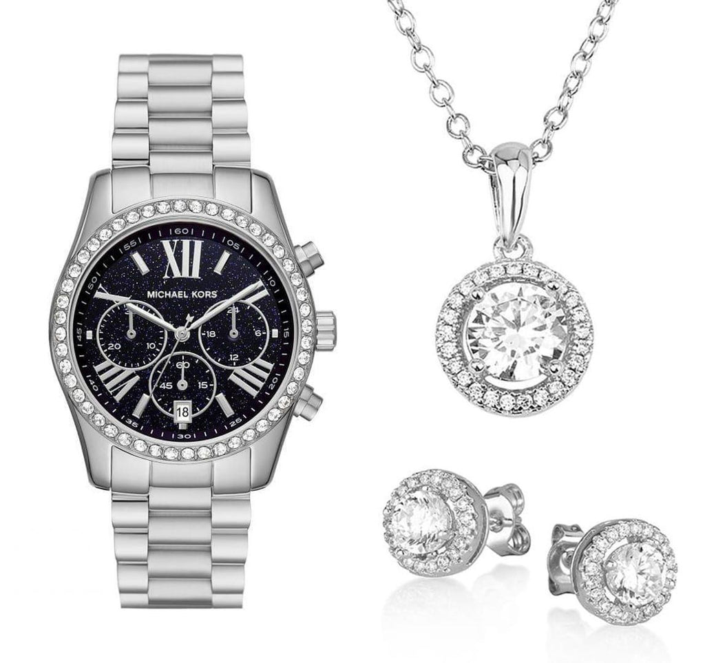 Michael Kors Lexington Chronograph Black Dial Silver Steel Strap Watch For Women - MK7277 Buy Now By Michael Kors