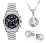 Michael Kors Lexington Chronograph Black Dial Silver Steel Strap Watch For Women - MK7277 Buy Now By Michael Kors