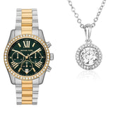 Michael Kors Lexington Chronograph Green Dial Two Tone Steel Strap Watch For Women - MK7303 Buy Now By Michael Kors