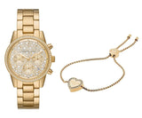 Michael Kors Ritz Chronograph Gold Dial Gold Steel Strap Watch For Women - MK7310 Buy Now By Michael Kors