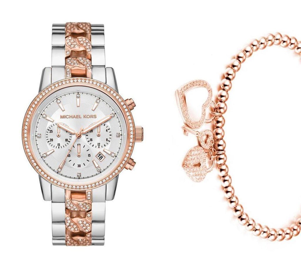 Michael Kors Ritz Chronograph Silver Dial Two Tone Steel Strap Watch For Women - MK6938 Buy Now By Michael Kors