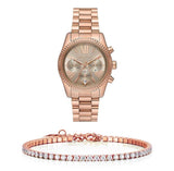 Michael Kors Lexington Chronograph Grey Dial Rose Gold Steel Strap Watch For Women - MK7217 Buy Now By Michael Kors