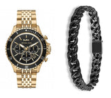 Michael Kors Bayville Chronograph Black Dial Gold Steel Strap Watch For Men - MK8726 Buy Now By Michael Kors