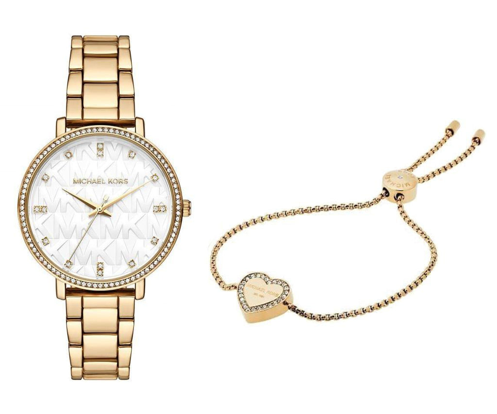 Michael Kors Pyper Three Hand White Dial Gold Steel Strap Watch For Women - MK4666 Buy Now By Michael Kors