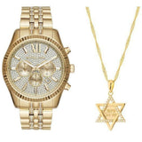 Michael Kors Lexington Chronograph Gold Dial Gold Steel Strap Watch For Men - MK8579 Buy Now By Michael Kors