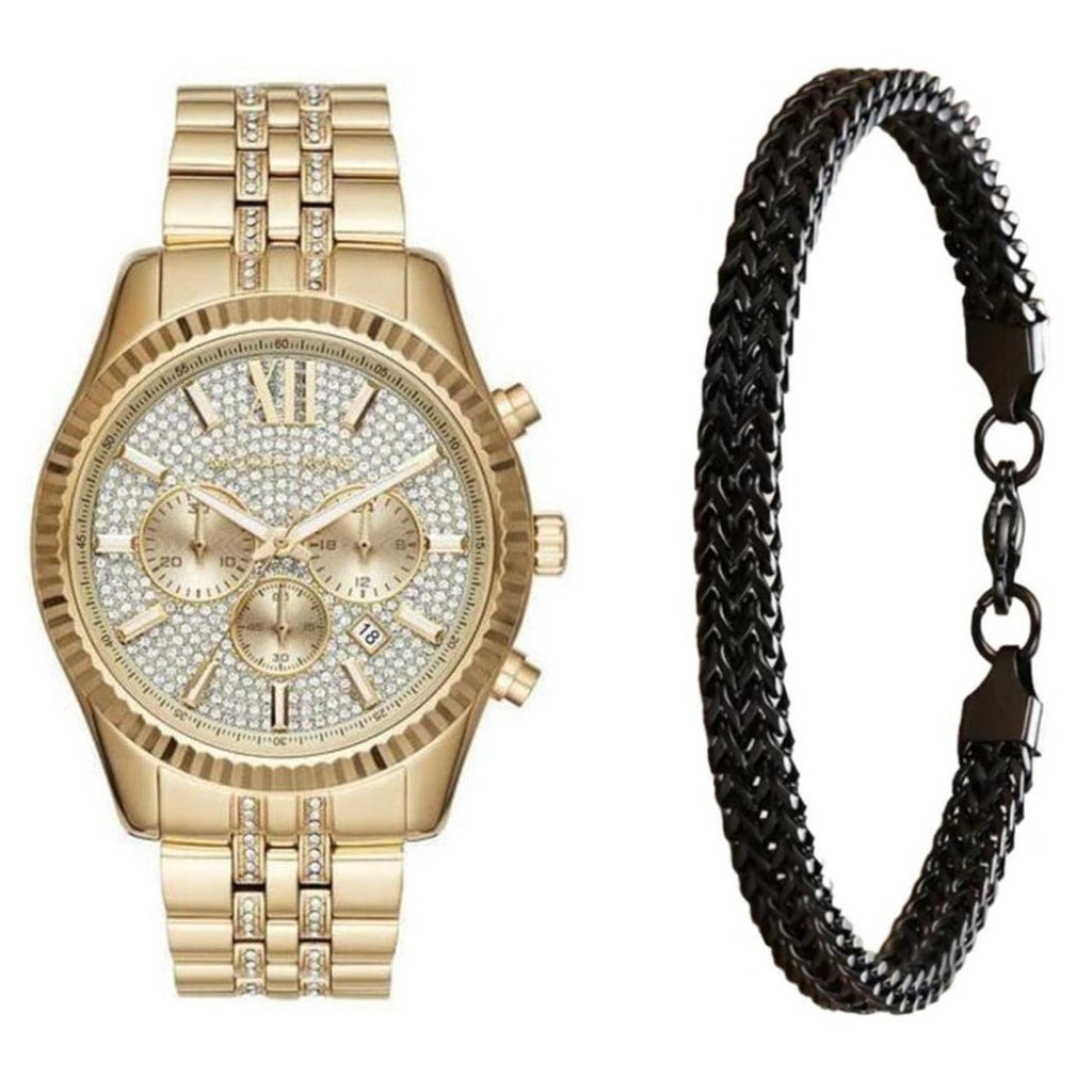 Michael Kors Lexington Chronograph Gold Dial Gold Steel Strap Watch For Men - MK8579 Buy Now By Michael Kors