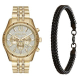 Michael Kors Lexington Chronograph Gold Dial Gold Steel Strap Watch For Men - MK8579 Buy Now By Michael Kors