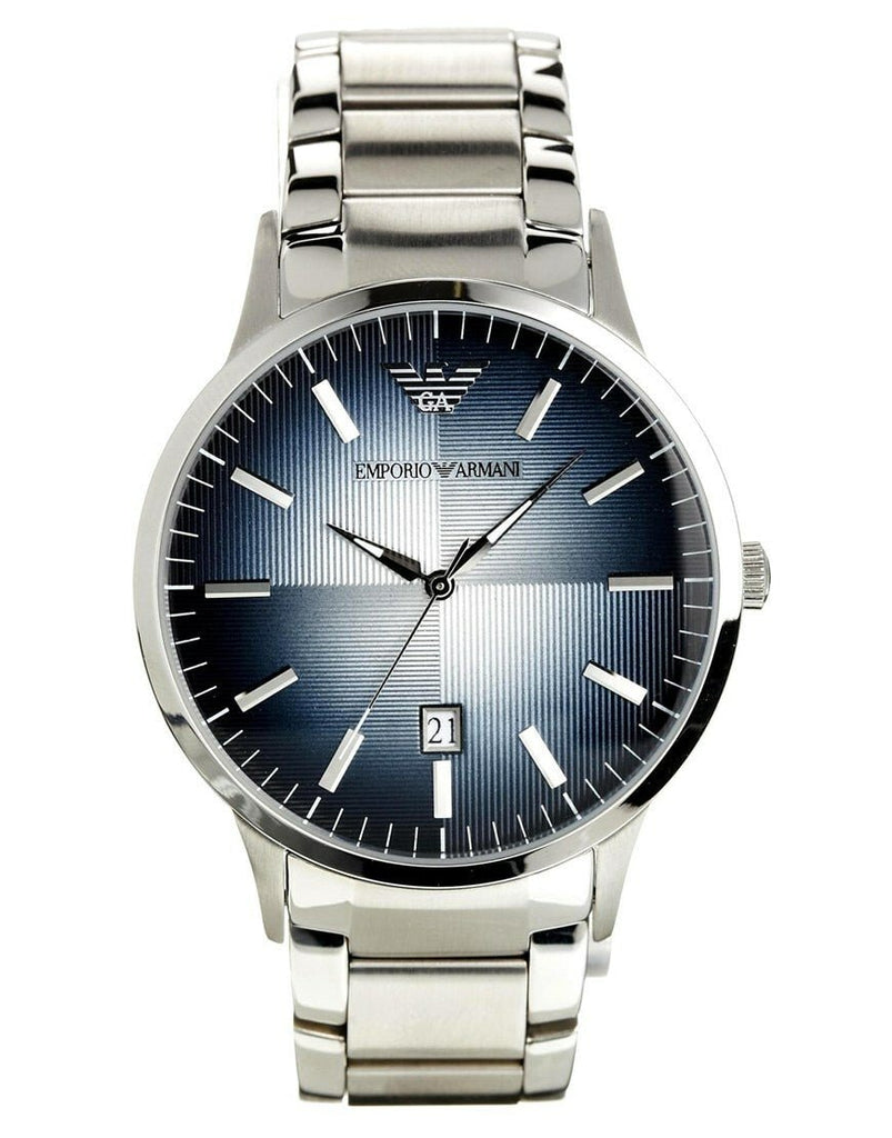Emporio Armani Renato Blue Dial Silver Steel Strap Watch For Men - AR2472 Buy Now By Emporio Armani