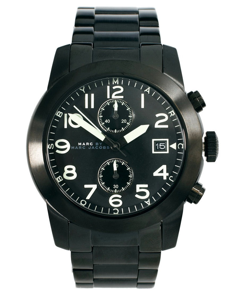 Marc Jacobs Larry Chronograph Black Dial Black Steel Strap Watch for Men - MBM5032 Buy Now By Marc Jacobs