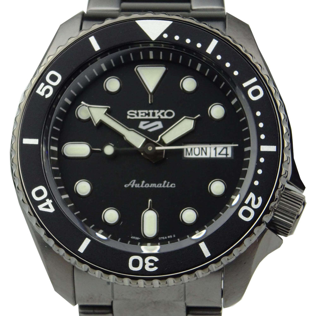 Seiko 5 Sports Automatic Black Dial Black Steel Strap Watch For Men - SRPD65K1 Buy Now By Seiko