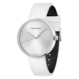 Calvin Klein Full Moon White Dial White Leather Strap Watch for Women - K8Y231L6 Buy Now By Calvin Klein