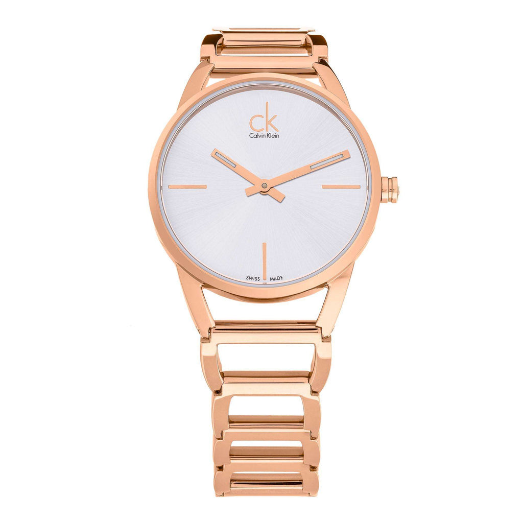 Calvin Klein Stately White Dial Rose Gold Steel Strap Watch for Women - K3G23626 Buy Now By Calvin Klein
