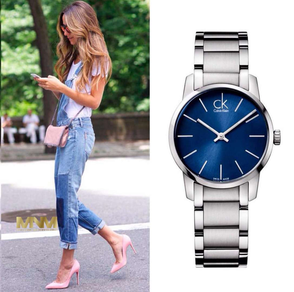 Calvin Klein City Blue Dial Silver Steel Strap Watch for Women - K2G2314N Buy Now By Calvin Klein