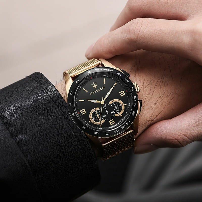 Maserati Traguardo 45mm Quartz Gold Black Dial Watch For Men - R8873612010 Buy Now By Maserati