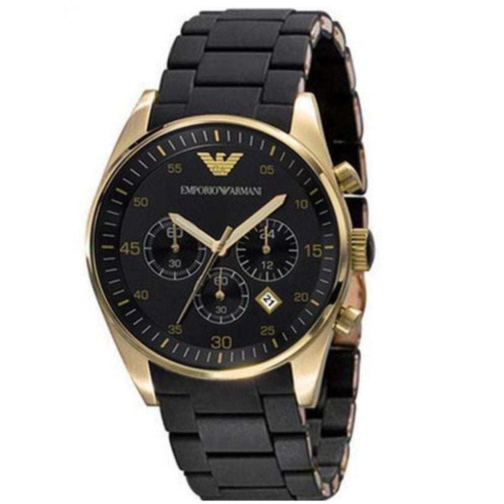 Emporio Armani Sportivo Quartz Black Dial Black Steel Strap Watch For Men - AR8023 Buy Now By Emporio Armani
