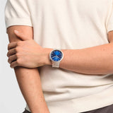 Armani Exchange Nico Quartz Blue Dial Two Tone Steel Strap Watch For Men - AX2332 Buy Now By Armani Exchange