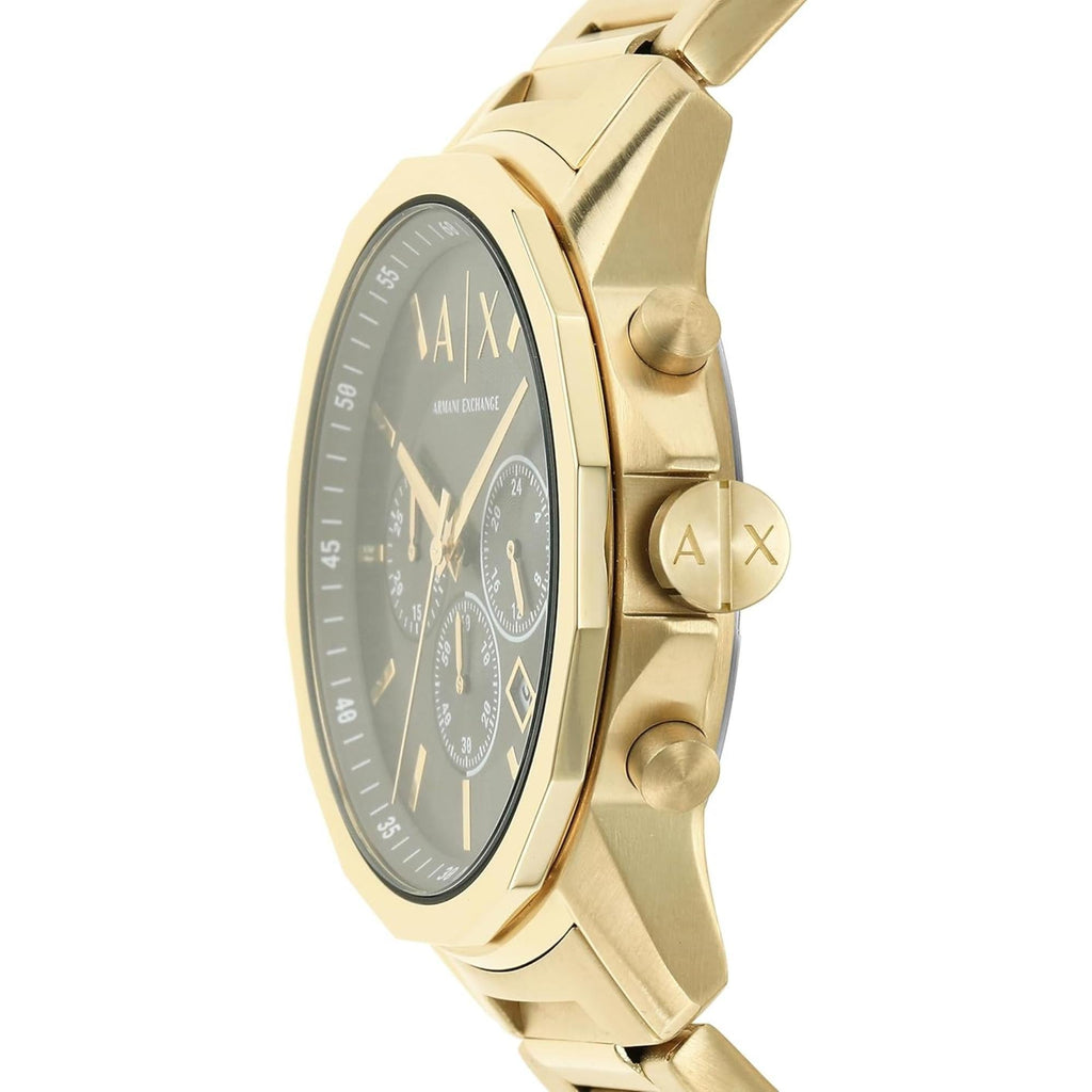 Armani Exchange Banks Chronograph Black Dial Gold Steel Strap Watch For Men - AX1721 Buy Now By Armani Exchange