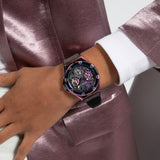 Guess Multifunction Analog Purple Dial Black Rubber Strap Watch For Women - GW0620L4 Buy Now By Guess