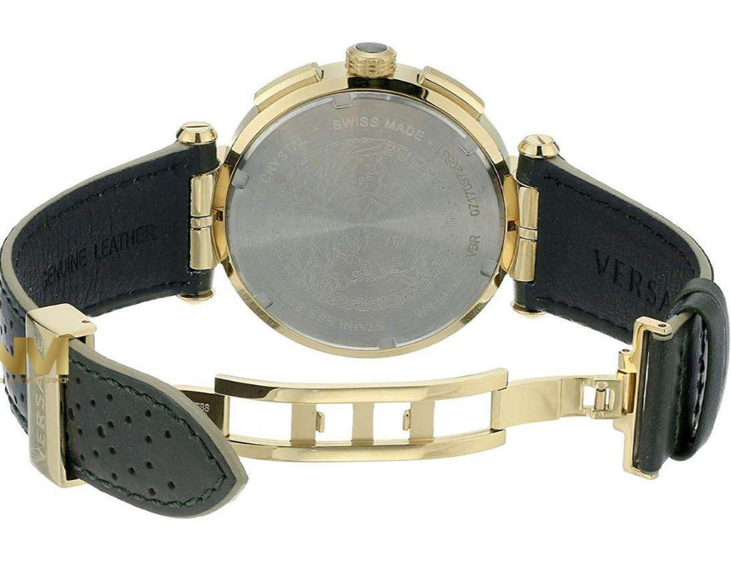 Versace Aion Chronograph White Dial Green Leather Strap Watch for Men - VBR020017 Buy Now By Versace