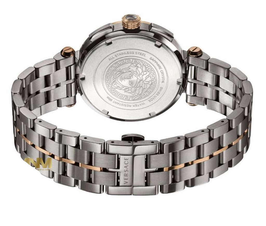 Versace Aion Chronograph Black Dial Grey Steel Strap Watch for Men - VBR050017 Buy Now By Versace