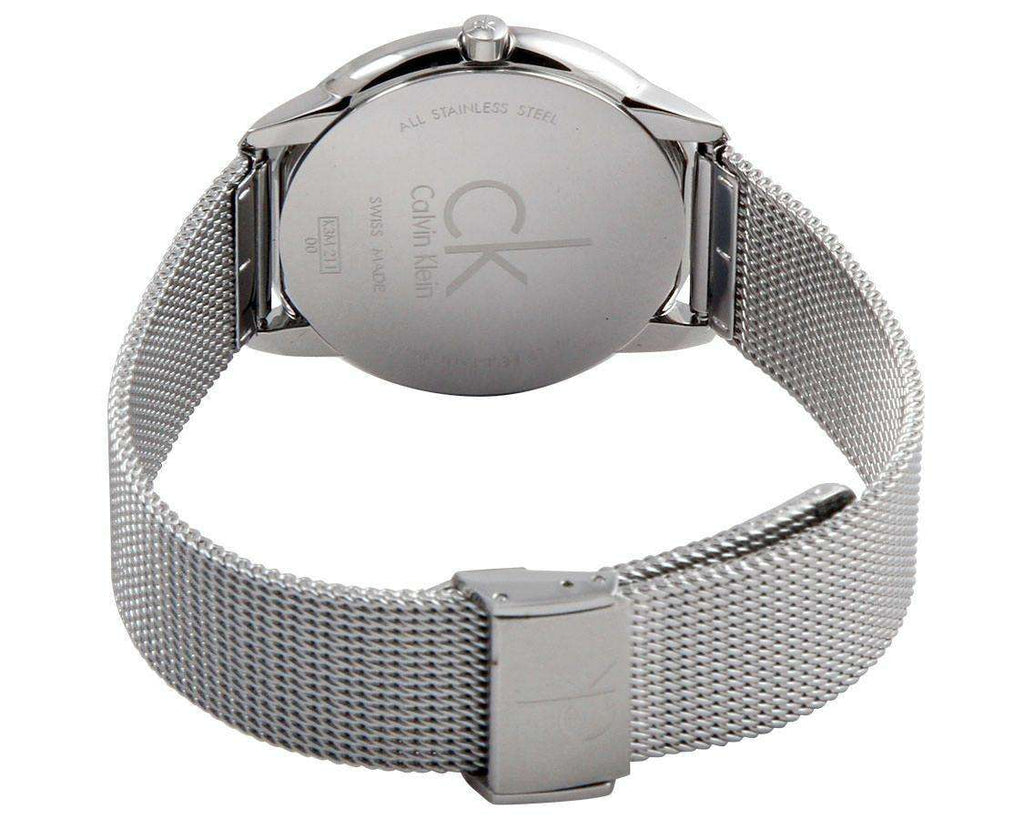 Calvin Klein Minimal Grey Dial Silver Mesh Bracelet Watch for Women - K3M2212X Buy Now By Calvin Klein