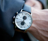 Emporio Armani Gianni White Dial Black Leather Strap Watch For Men - AR0385 Buy Now By Emporio Armani