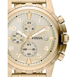 Fossil Dean Chronograph Champagne Dial Gold Steel Strap Watch for Men - FS4867 Buy Now By Fossil