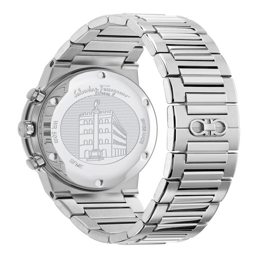 Salvatore Ferragamo Sapphire Chrono Green Dial Silver Steel Strap Watch for Men - SFME00421 Buy Now By Salvatore Ferragamo