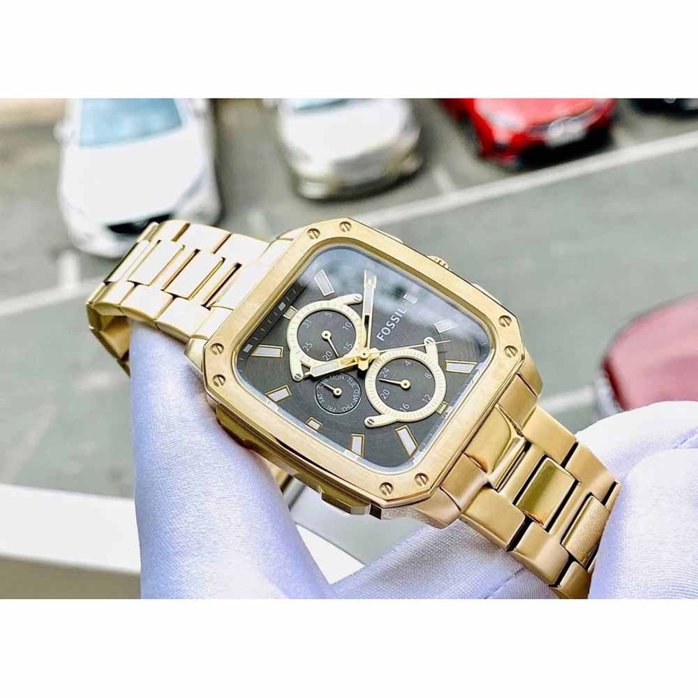 Fossil Inscription Multifunction Black Dial Gold Steel Strap Watch for Men - BQ2656 Buy Now By Fossil