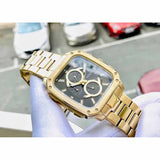 Fossil Inscription Multifunction Black Dial Gold Steel Strap Watch for Men - BQ2656 Buy Now By Fossil