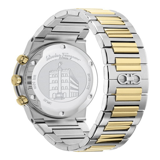 Salvatore Ferragamo F-80 Classic White Dial Two Tone Steel Strap Watch for Men - SFME00821 Buy Now By Salvatore Ferragamo
