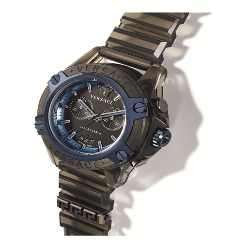 Versace icon Active Chronograph Black Dial Black Silicone Strap Watch For Men - VEZ700622 Buy Now By Versace