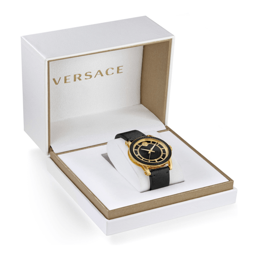 Versace Code Quartz Black Dial Black Leather Strap Watch For Men - VEPO00320 Buy Now By Versace