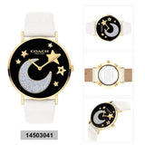 Coach Perry Black Dial White Leather Strap Watch for Women - 14503041 Buy Now By Coach