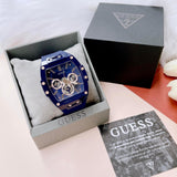 Guess Phoenix Multifunction Blue Dial Blue Rubber Strap Watch for Men - GW0203G7 Buy Now By Guess