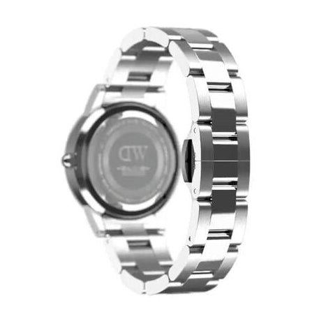 Daniel Wellington Iconic Link Black Dial Silver Steel Strap Watch For Women - DW00100208 Buy Now By Daniel Wellington