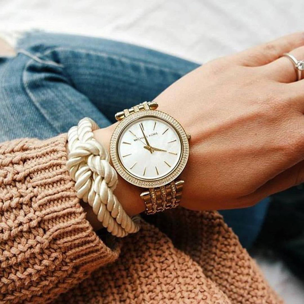 Michael Kors Darci Mother of Pearl Dial Gold Steel Strap Watch for Women - MK3219 Buy Now By Michael Kors