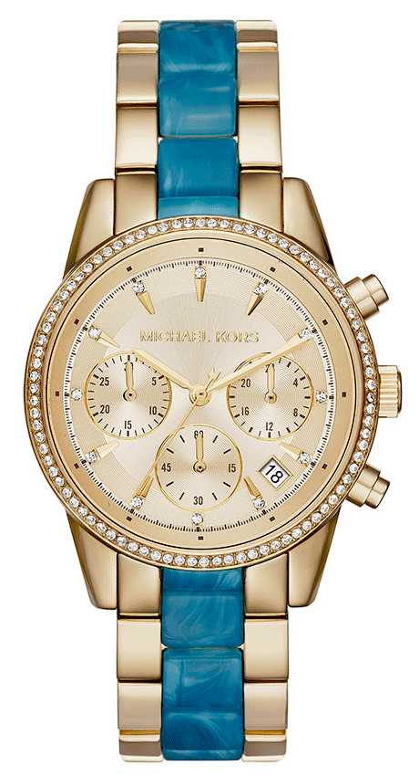 Michael Kors Ritz Gold Dial Two Tone Steel Strap Watch for Women - MK6328 Buy Now By Michael Kors