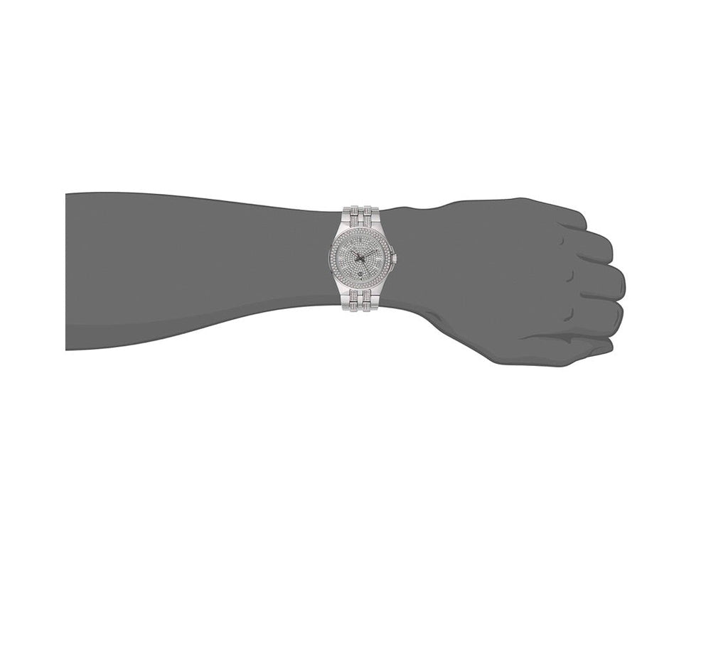 Bulova Crystal Pave Silver Dial Silver Steel Strap Watch for Men - 96B235 Buy Now By Bulova