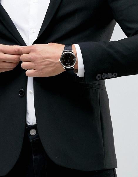 Emporio Armani Luigi Quartz Black Dial Black Leather Strap Watch For Men - AR2500 Buy Now By Emporio Armani