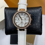 Michael Kors Parker White Diamonds Dial White Leather Strap Watch for Women - MK2281 Buy Now By Michael Kors