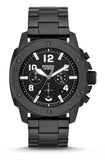 Fossil Machine Chronograph Black Dial Black Steel Strap Watch for Men - FS4927 Buy Now By Fossil