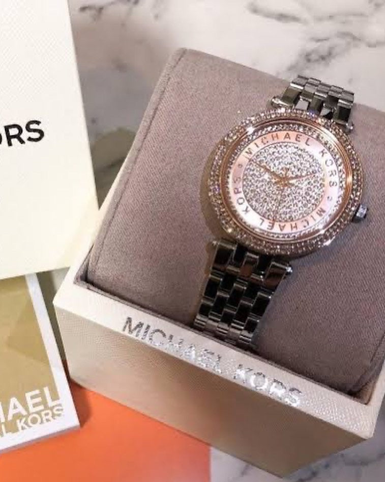 Michael Kors Darci Rose Gold Dial Silver Steel Strap Watch for Women - MK3446 Buy Now By Michael Kors