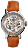 Fossil Boyfriend Automatic Skeleton Silver Dial Brown Leather Strap Watch for Women - ME3109 Buy Now By Fossil
