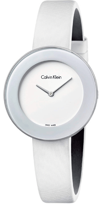 Calvin Klein Chic White Dial White Leather Strap Watch for Women - K7N23TK2 Buy Now By Calvin Klein