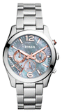 Fossil Perfect Boyfriend Mother of Pearl Blue Dial Silver Steel Strap Watch for Women - ES3880 Buy Now By Fossil