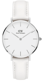 Daniel Wellington Petite Bondi White Dial White Leather Strap Watch For Women - DW00100190