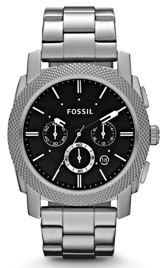 Fossil Machine Chronograph Black Dial Silver Steel Strap Watch for Men - FS4776 Buy Now By Fossil