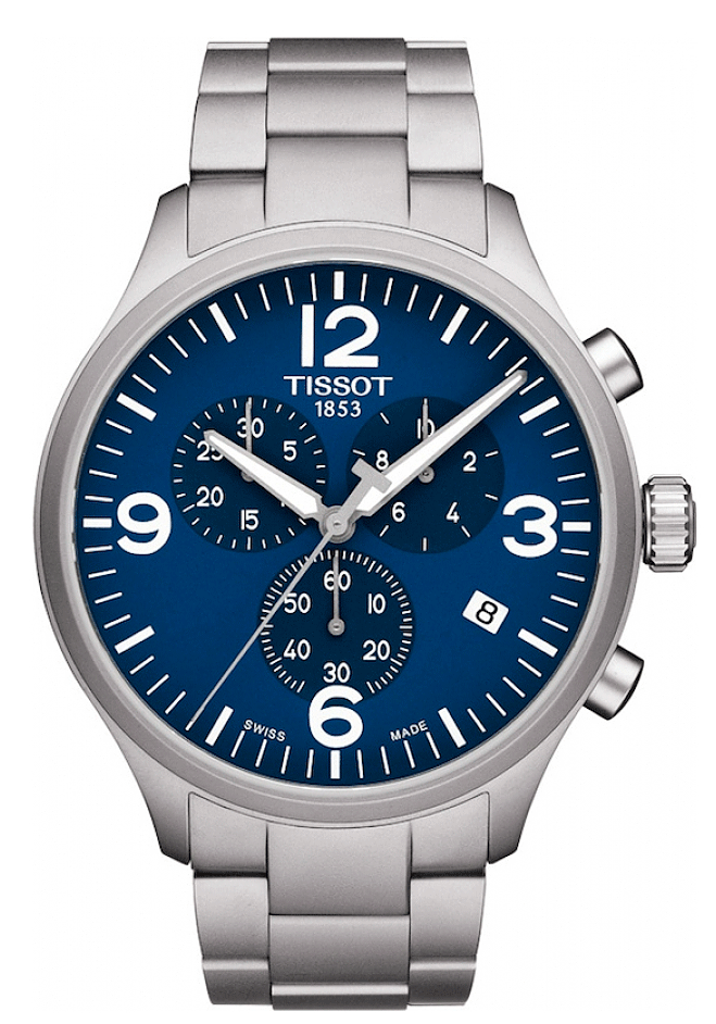 Tissot T Sport Chrono XL Chronograph Blue Dial Silver Steel Strap Watch For Men - T116.617.11.047.00 Buy Now By Tissot
